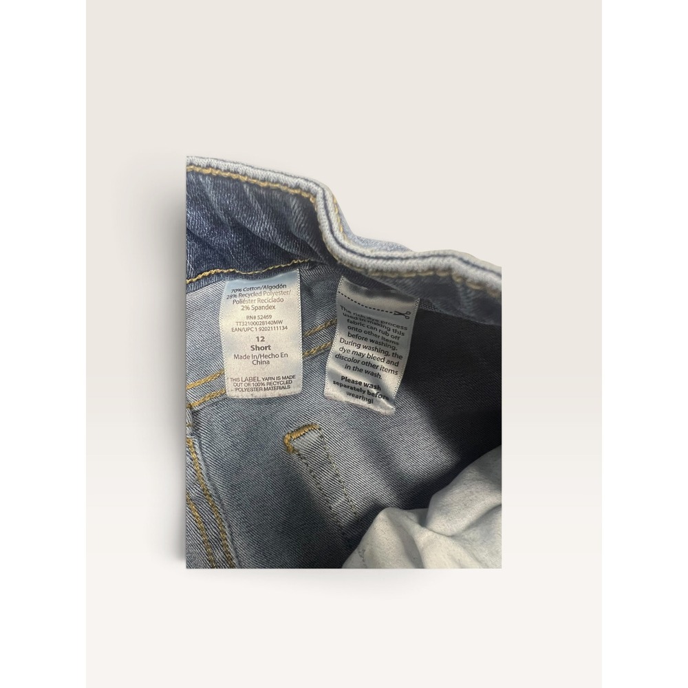 Time and Tru Womens Jeans Size 12 Short Medium Wash Straight Leg Stretch Denim - Picture 4 of 6